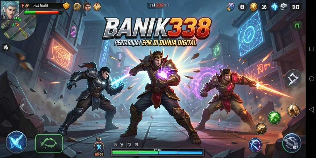 Tangkapan layar dari BANK338 menampilkan pertarungan mendebarkan antara karakter-karakter unik.