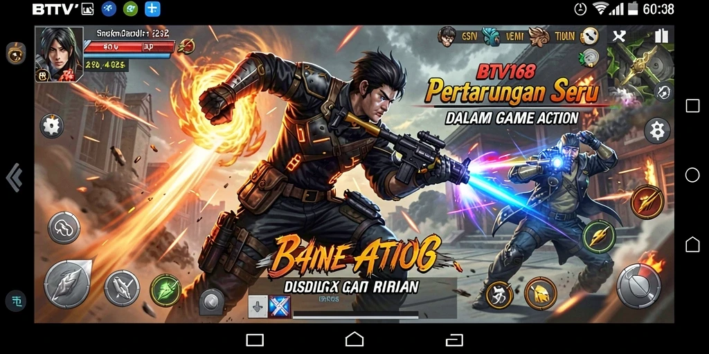 Tangkapan layar gameplay BTV168 menampilkan pertarungan epik dan grafis yang memukau.