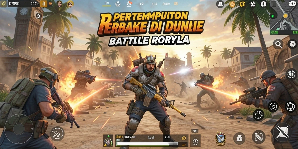 Gameplay C7890 yang menegangkan dalam pertempuran Battle Royale.