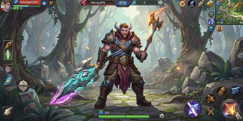 Tampilan aksi seru dari gameplay ARPG DV188 yang menawan.