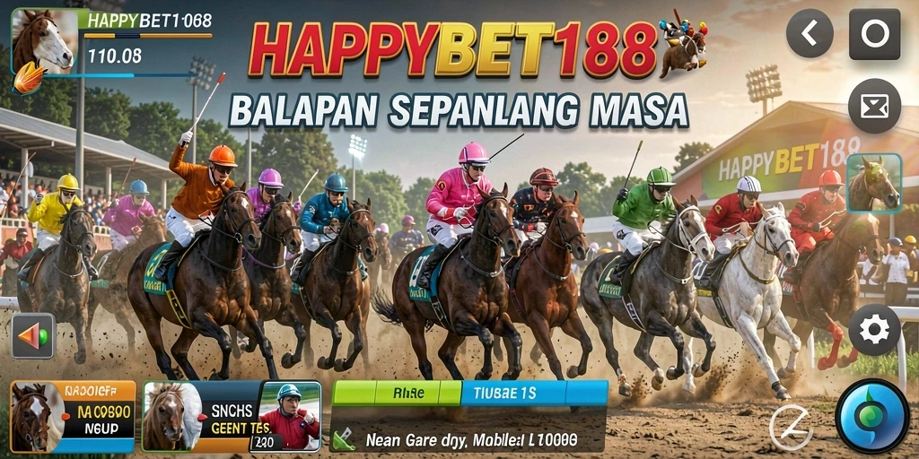 Tangkapan layar utama <strong>HAPPYBET188</strong> memperlihatkan aksi balapan yang mendebarkan.