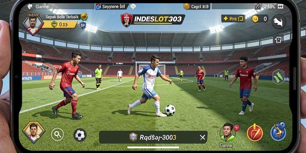 Gambar gameplay seru dalam permainan sepak bola INDESLOT303.