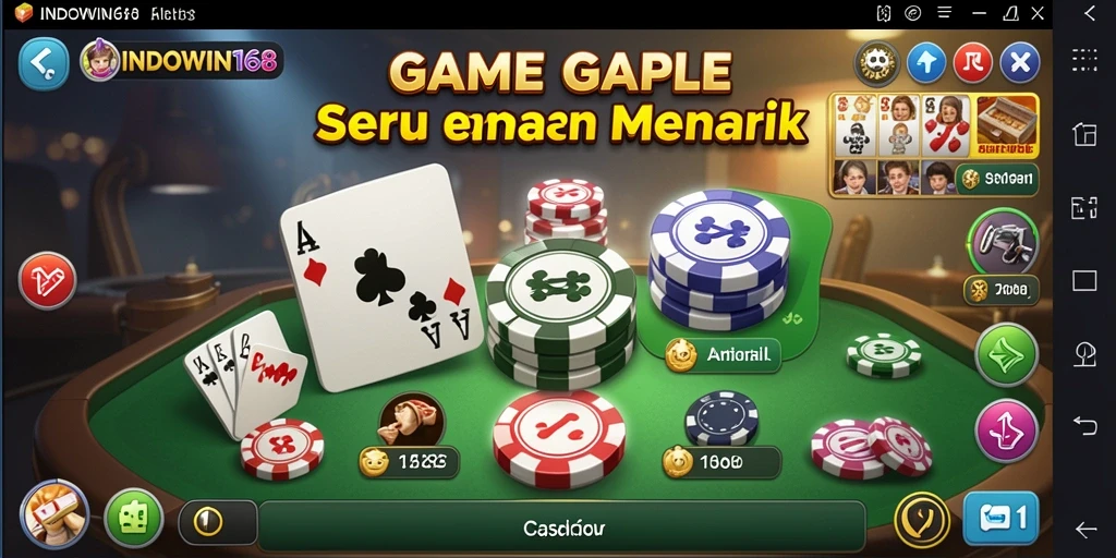 Screenshot gameplay INDOWIN168 menampilkan aksi seru permainan Gaple.