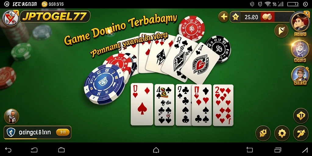 Tampilan gameplay seru dalam JPTOGEL77 menunjukkan pemain menikmati Domino.