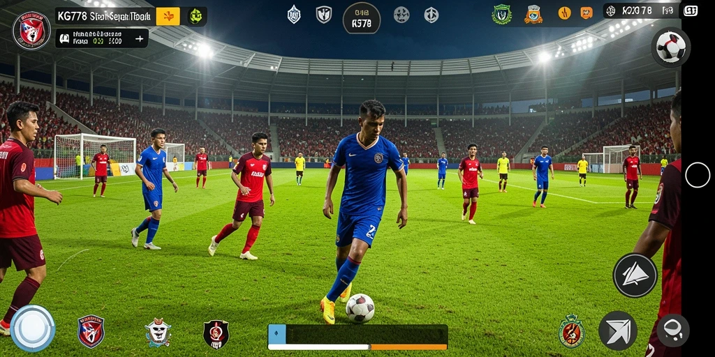 Tampilan gameplay yang memukau dari KG778 di lapangan sepak bola.