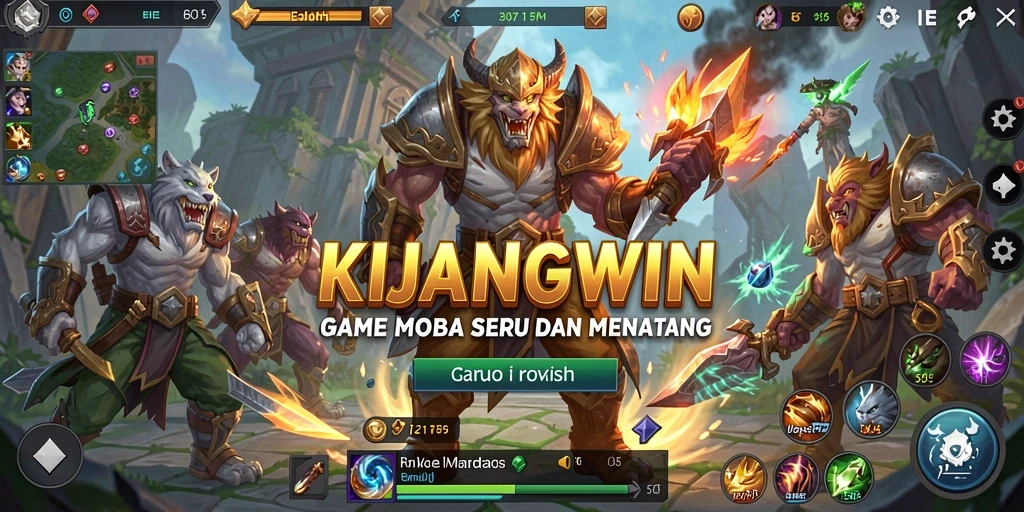 Tampilan gameplay KIJANGWIN dengan pertarungan tim yang intens.