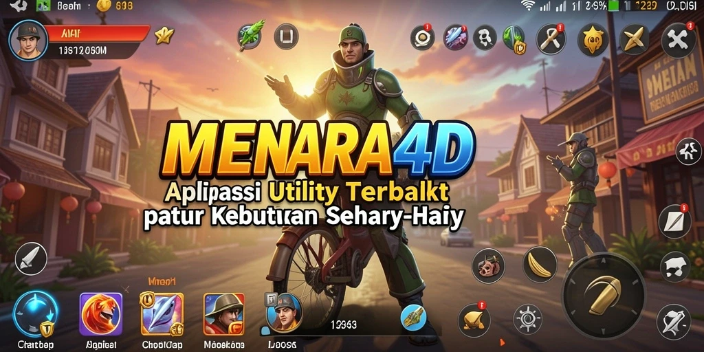 Tampilan utama aplikasi MENARA4D dengan fitur-fitur Utility yang menarik.