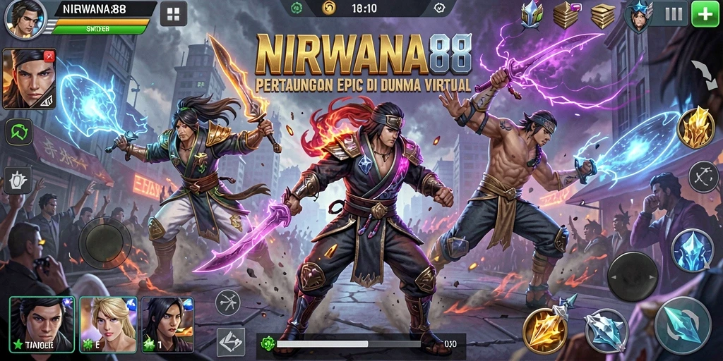 Tangkapan layar NIRWANA88 menampilkan aksi pertarungan yang intens dan seru.