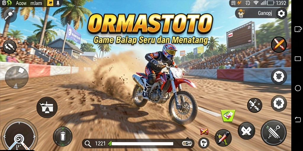 Tampilan menarik dari gameplay balap mobil ORMASTOTO.
