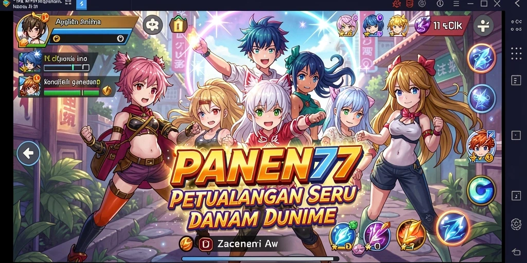 Tampilan gameplay seru dari karakter-karakter Anime di PANEN77.