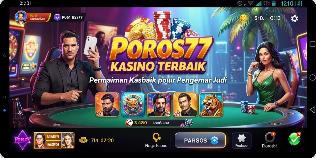 Screenshot menunjukkan gameplay seru dan grafis menarik dari POROS77.