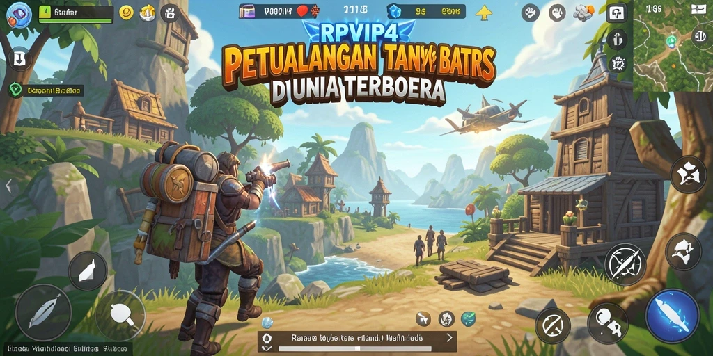 Tampilan gameplay RPVIP4 yang menampilkan eksplorasi dunia terbuka.