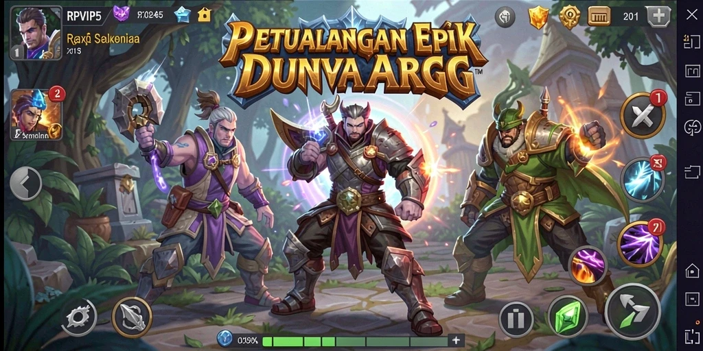 Tampilan gameplay RPVIP5 yang mendebarkan dalam pertempuran ARPG.