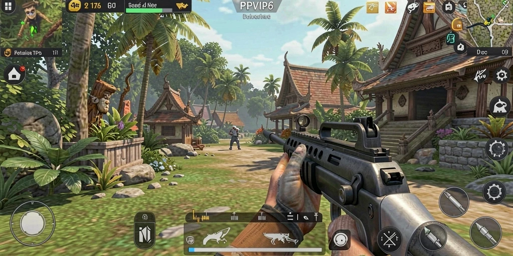 Tampilan gameplay RPVIP6 dengan pertempuran intens.