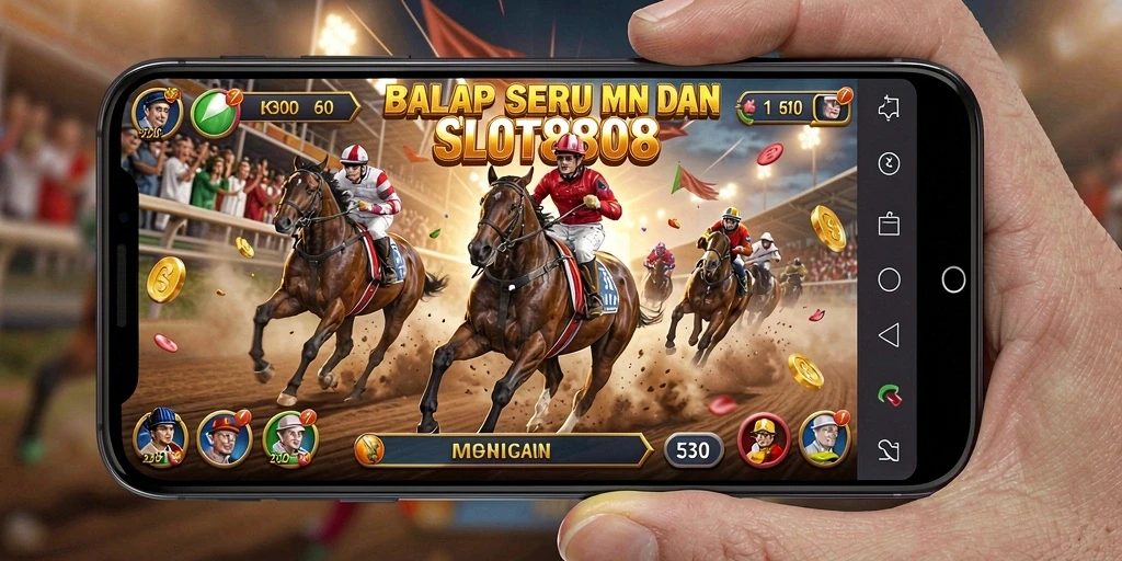 Tampilan gameplay mendebarkan dari SLOT8808 dengan balapan penuh aksi.