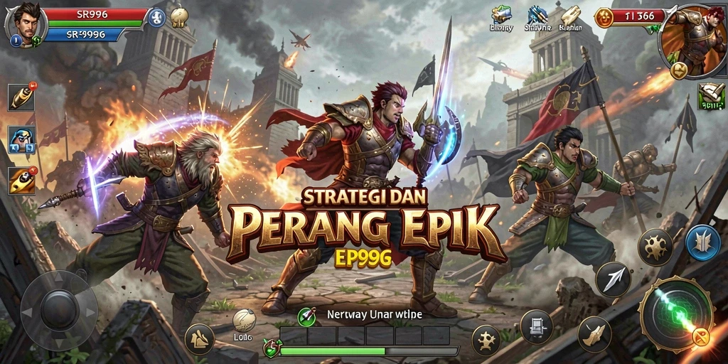 Tangkapan layar gameplay SR996 yang menunjukkan aksi strategis di medan perang.