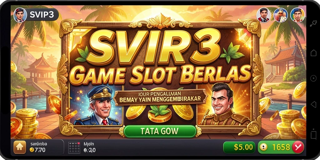 Screenshot gameplay SVIP3 menunjukkan momen seru saat menang di Slot.