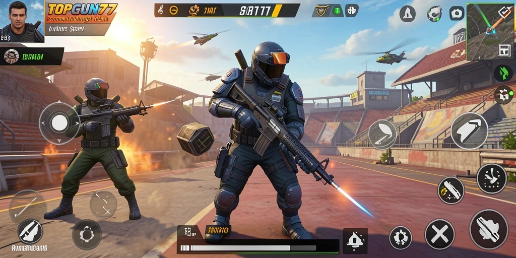 Gameplay seru dalam TOPGUN77 dengan aksi olahraga yang menegangkan.