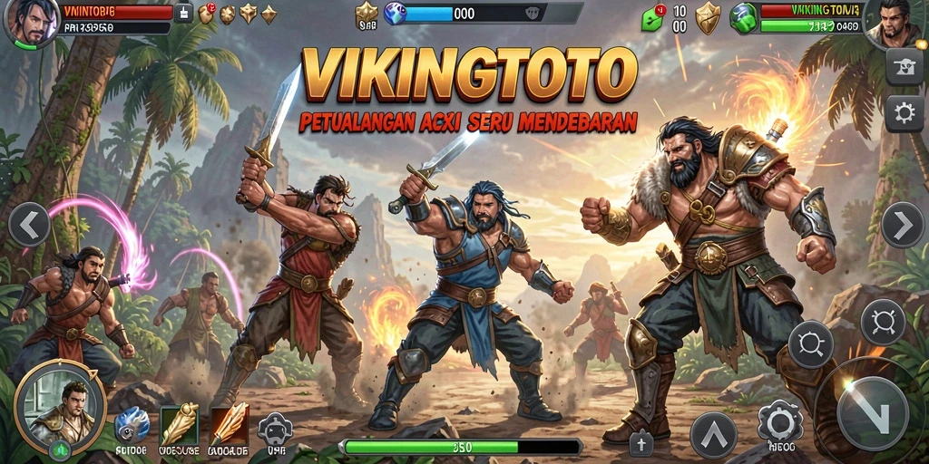 Tangkapan layar VIKINGTOTO menampilkan aksi pertempuran seru dan grafis menawan.
