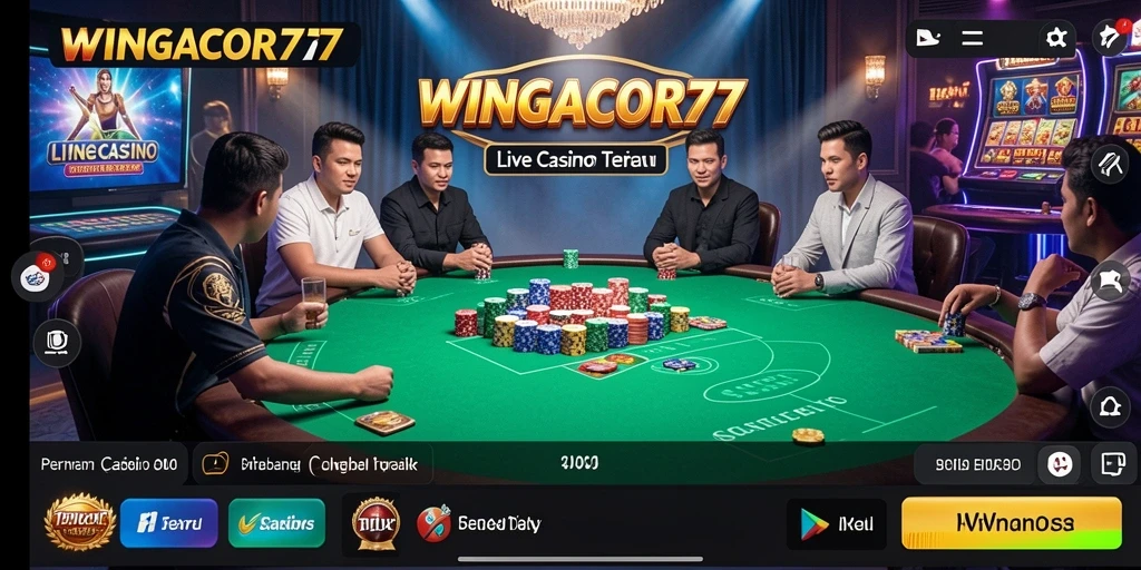 Tampilan gameplay Live Casino WINGACOR77 yang memukau dan interaktif.