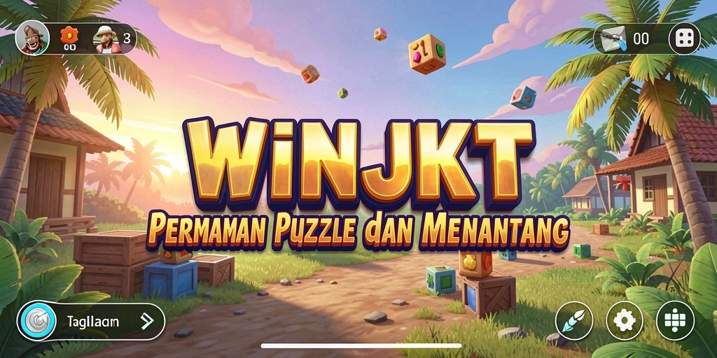 Screenshot gameplay WINJKT dengan berbagai teka-teki puzzle.