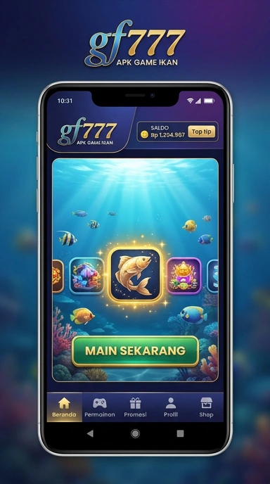 Tampilan utama aplikasi gf777 dengan berbagai pilihan aplikasi.